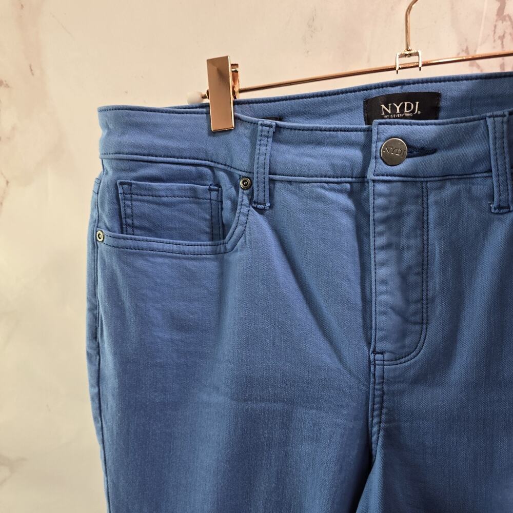 NYDJ Jeans Womens 8 Blue Crop Short Sheri Slim Colored High Rise Denim Daughters - Picture 2 of 13